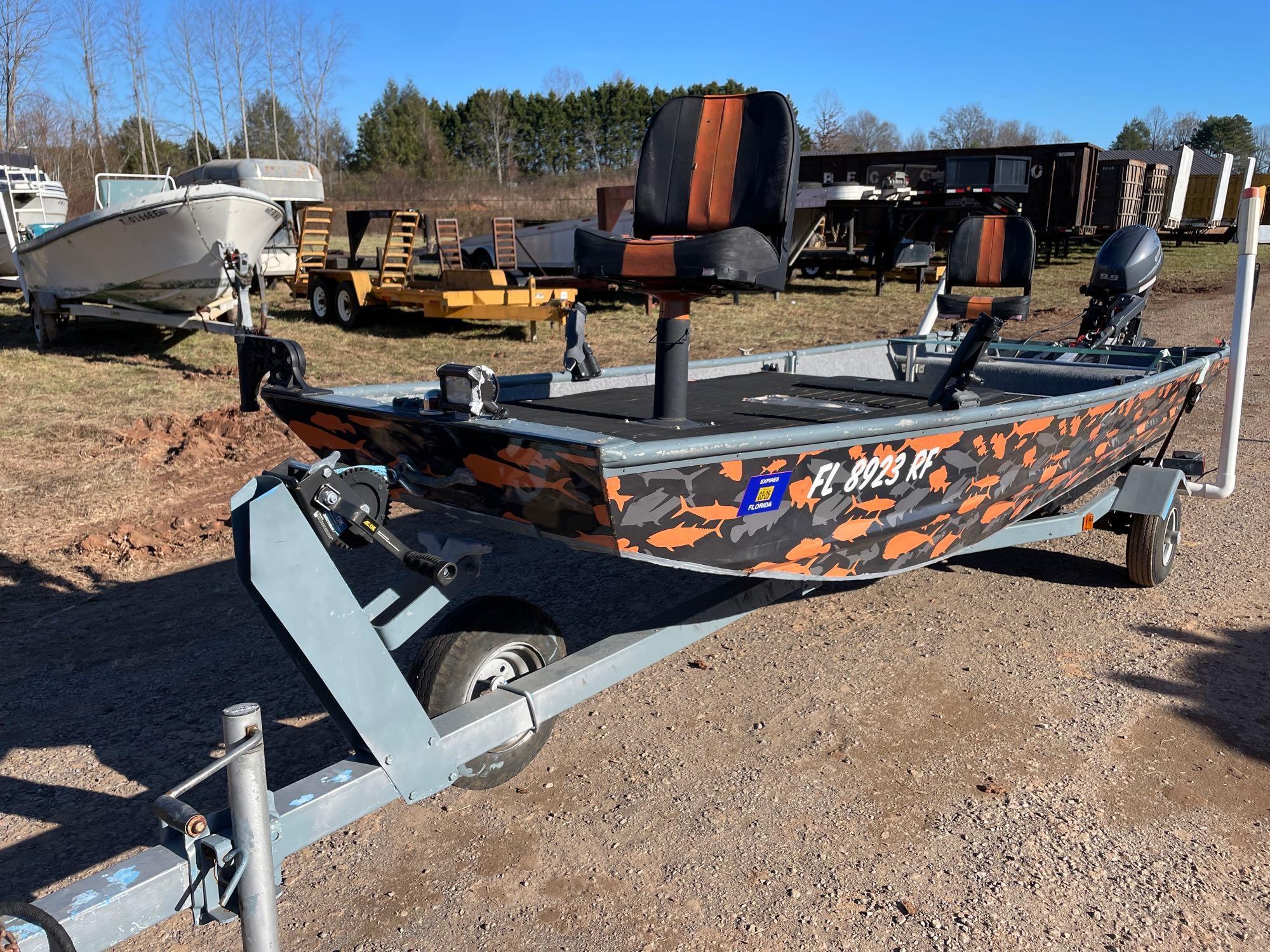 Flat Bottom Boat w/ Trailer