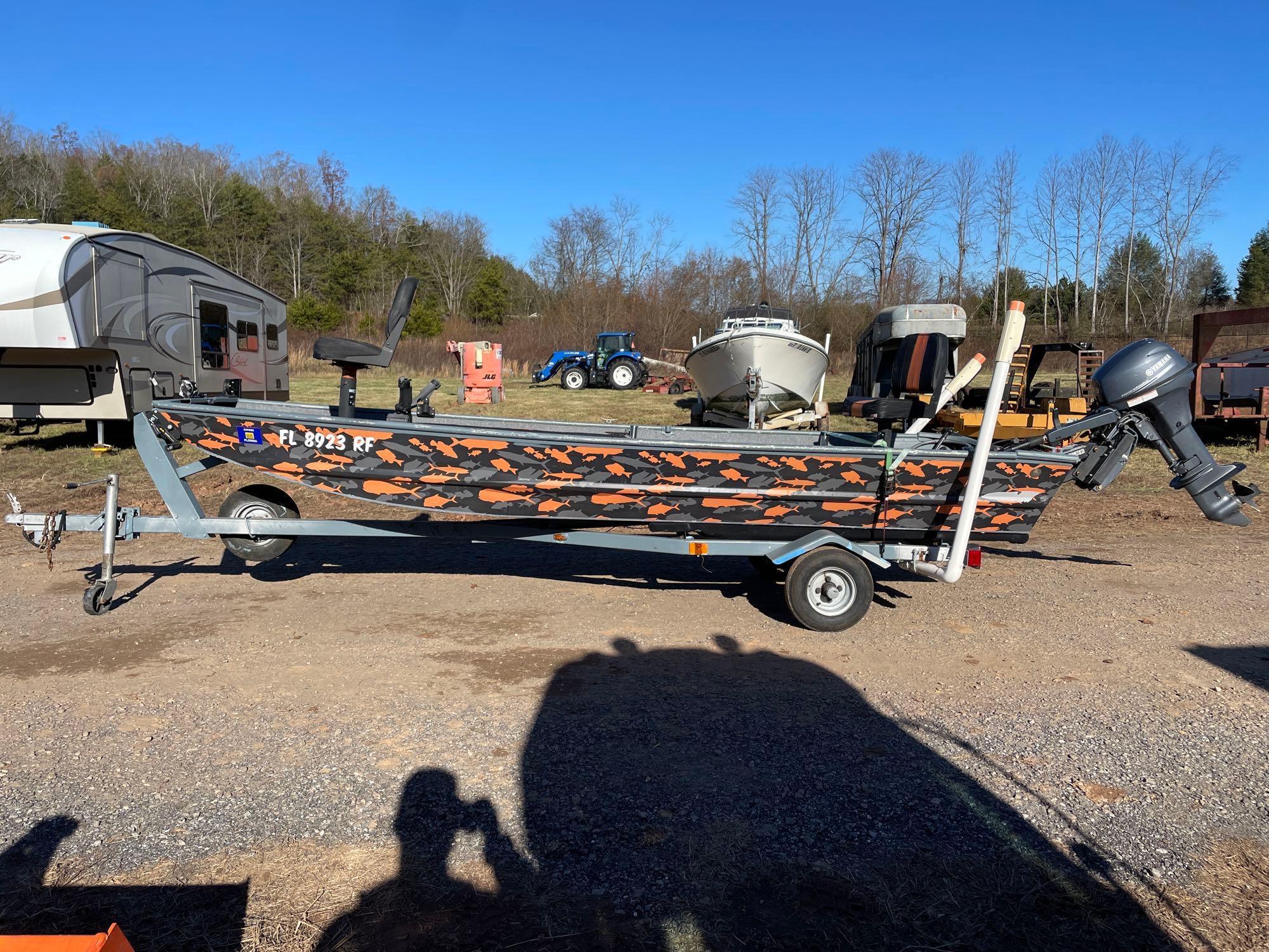 Flat Bottom Boat w/ Trailer