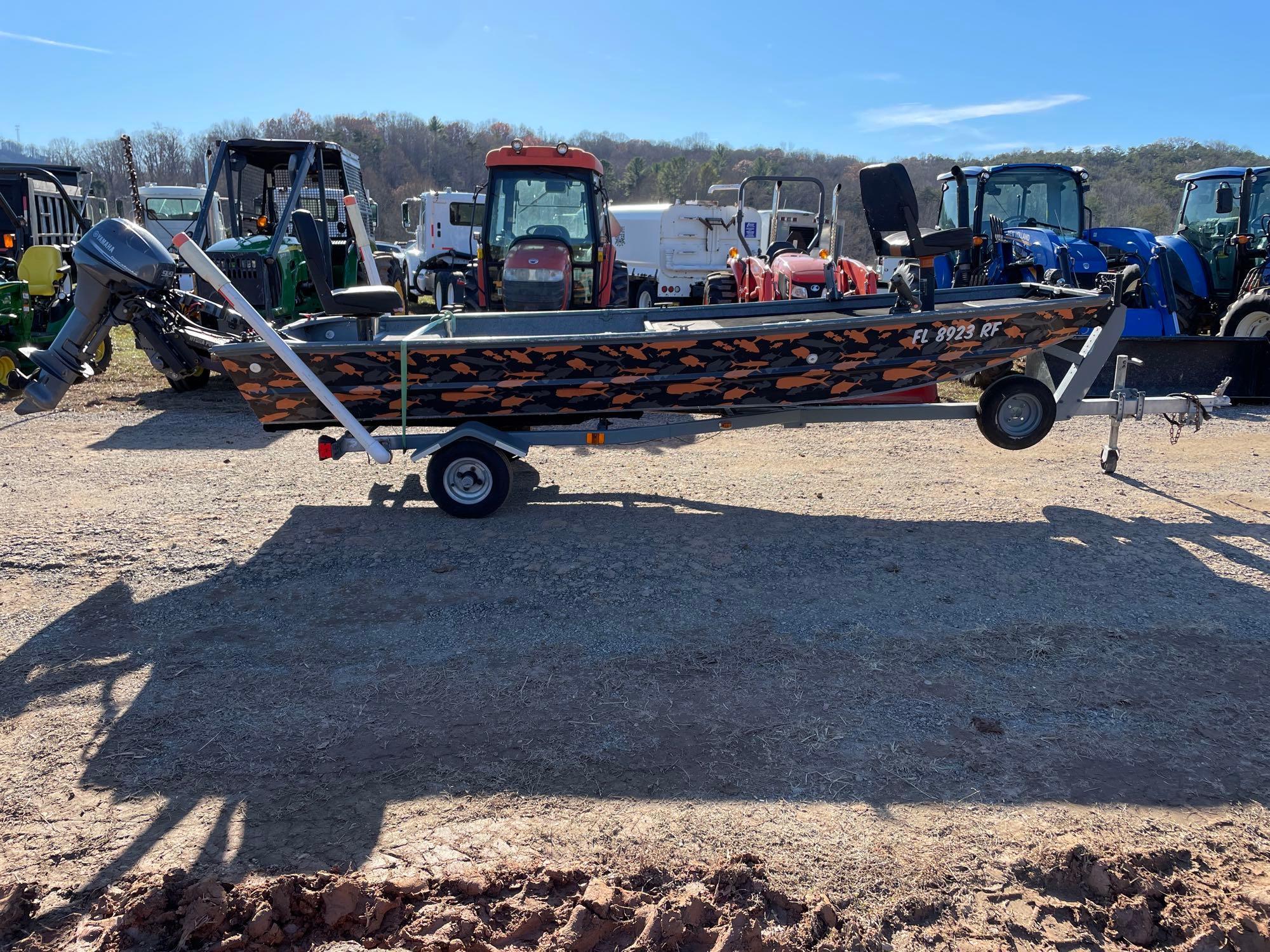 Flat Bottom Boat w/ Trailer