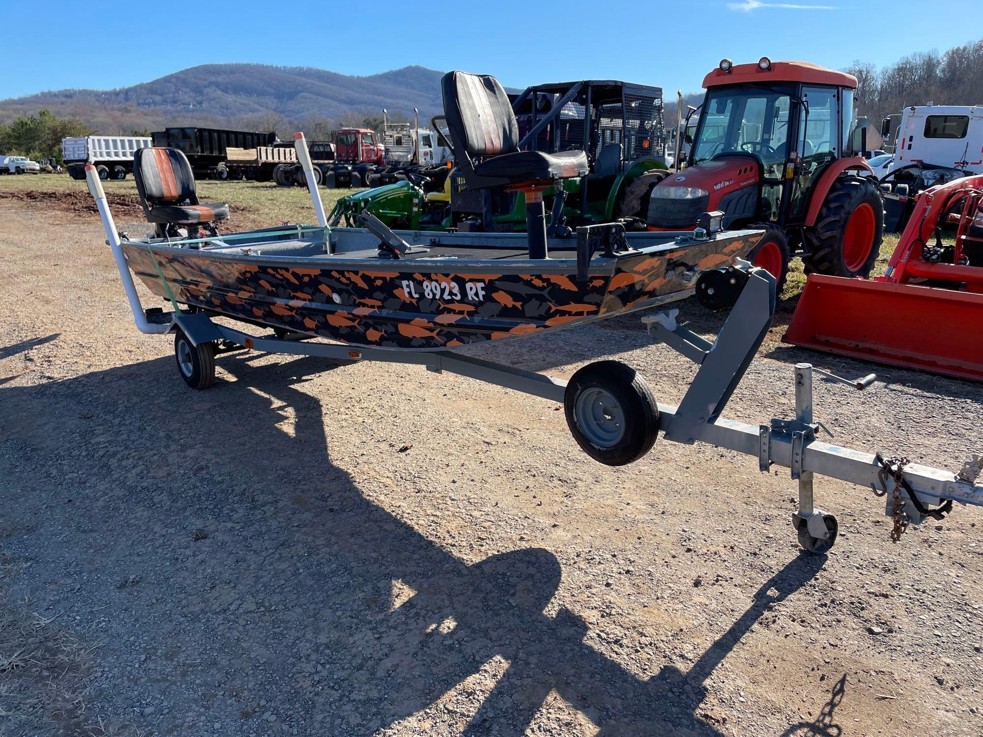 Flat Bottom Boat w/ Trailer