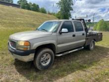 2002 GMC Sierra 2500 4x4 Flatbed Truck, VIN # 1GTHK23112F232779