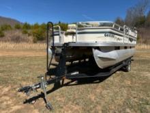 2008 Fisher 180 Pontoon Boat and Trailer