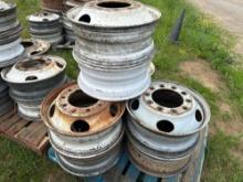 Pallet of (8) 10 Lug Misc Wheels