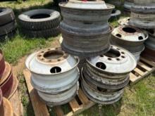 Pallet of (8) 10 Lug Misc Wheels