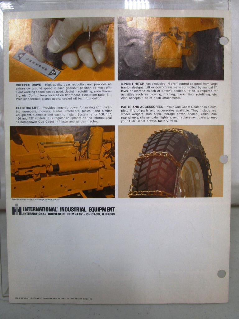 156-20 Lot of (2) Cub Cadet Brochures 72,104,124,105,125