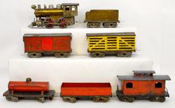 Antique Elektoy standard gauge tinplate steam freight set