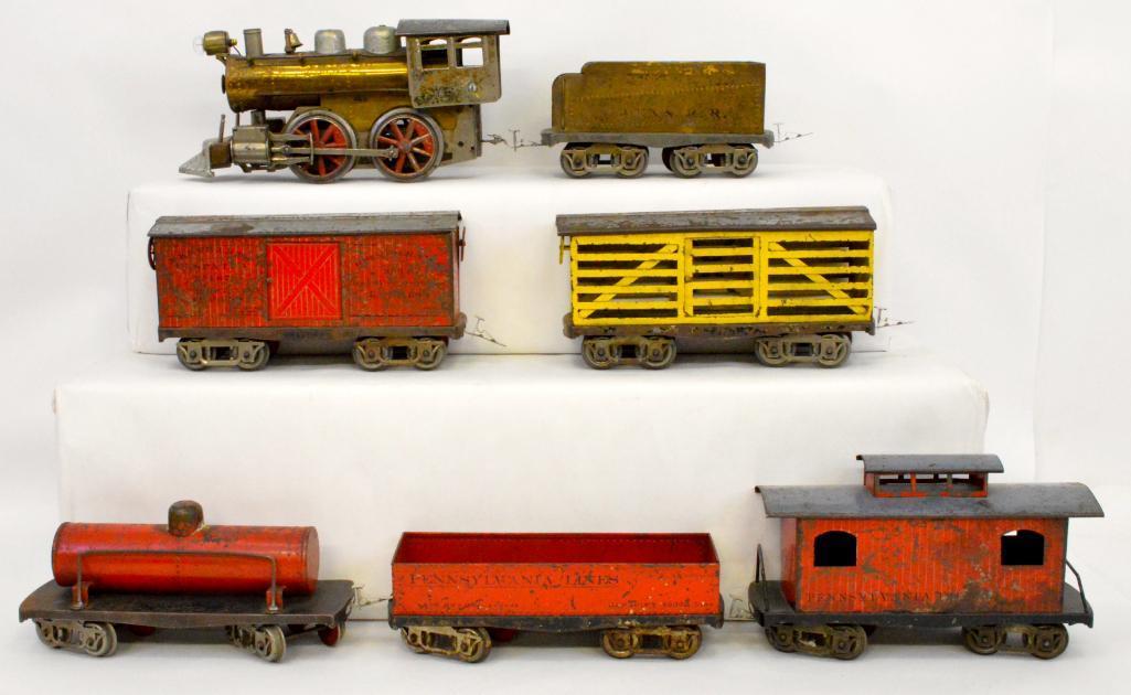 Antique Elektoy standard gauge tinplate steam freight set