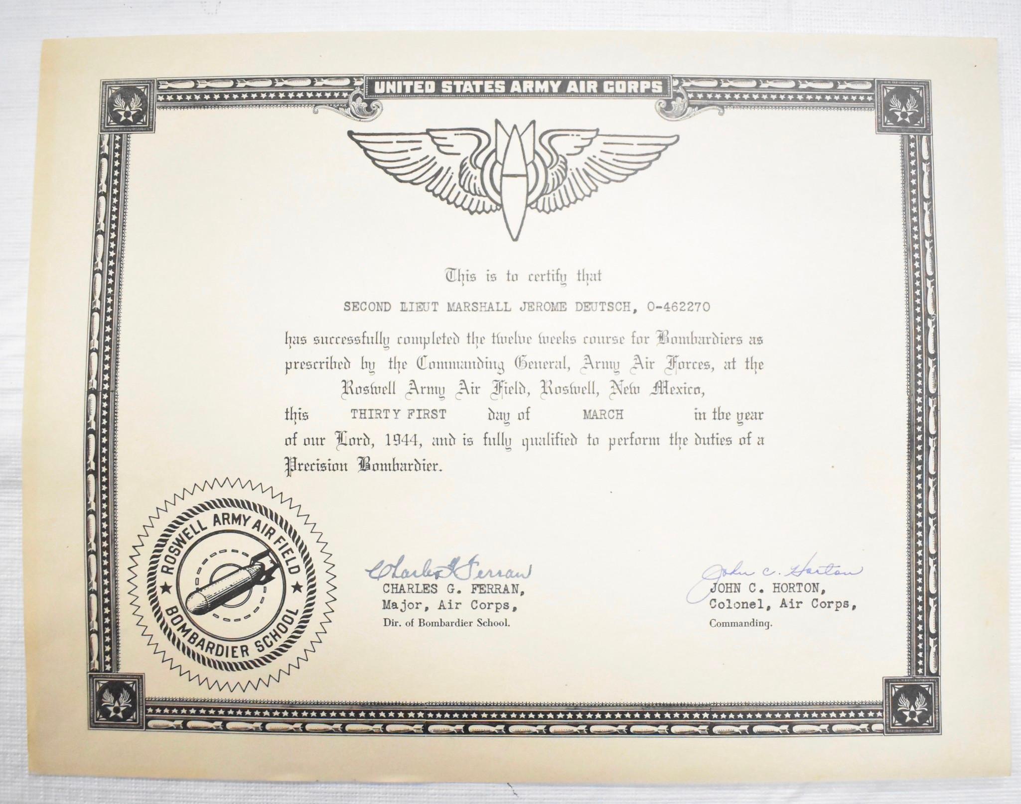 WWII US Army Air Faorce B-29 "Thumper" Crew Member Grouping 499th Bombardment Group