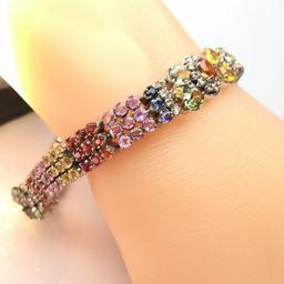 Custom-Crafted Fancy Sapphire and Diamond Bracelet