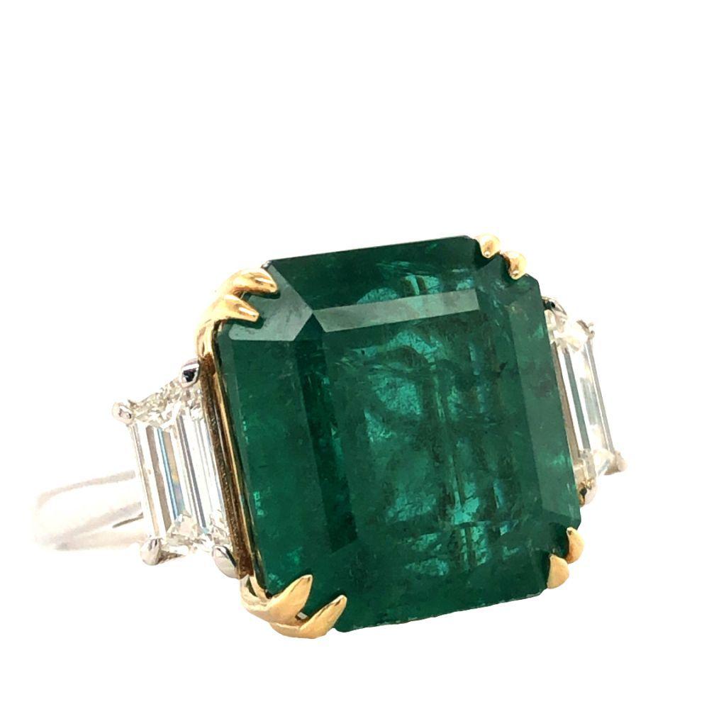 Extraordinary 12.7 CT GIA Emerald and Diamond Ring