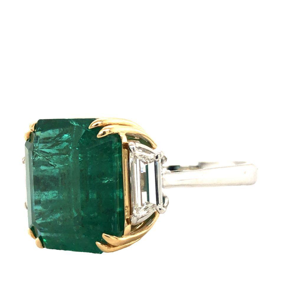 Extraordinary 12.7 CT GIA Emerald and Diamond Ring