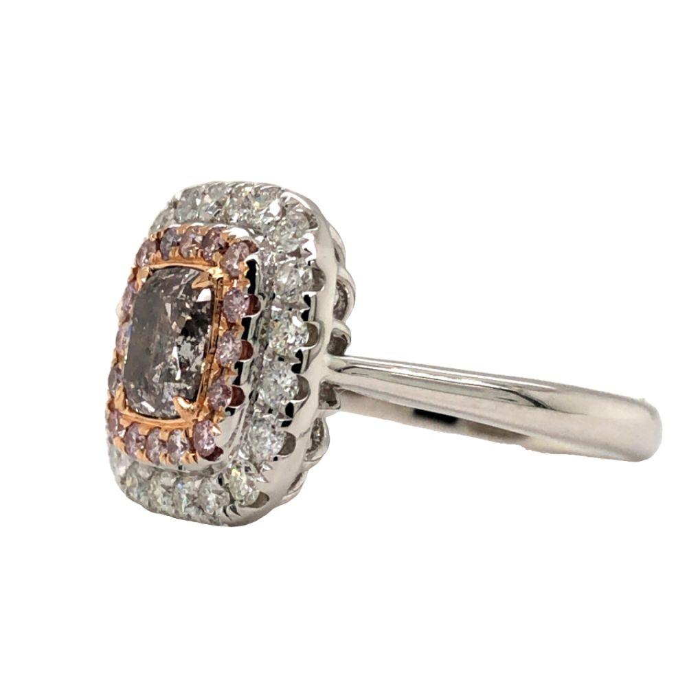 GIA Fancy Pink-Brown Diamond in Tiered Halo Ring