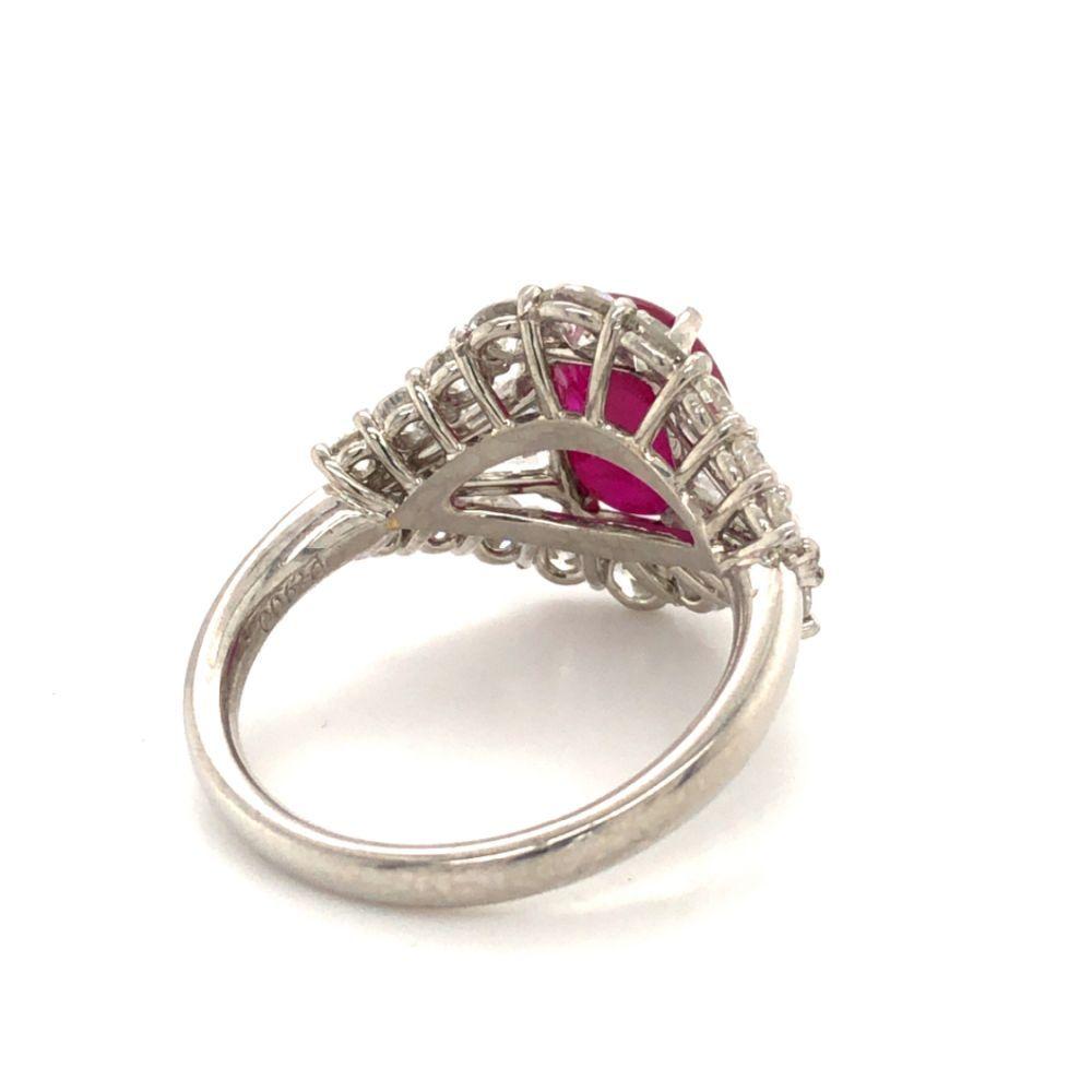 PLT and Diamond GIA Certified Burma Star Ruby Ring