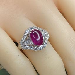 PLT and Diamond GIA Certified Burma Star Ruby Ring