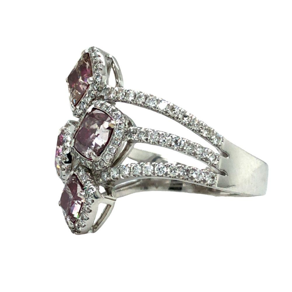 4-GIA Fancy Diamonds in 1 Diamond Split-Shank Ring