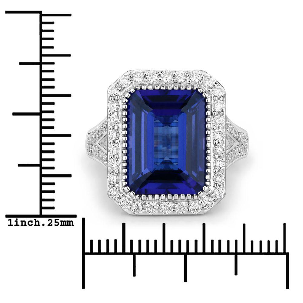 Stunning Crown-Set Tanzanite and Diamond Halo Ring