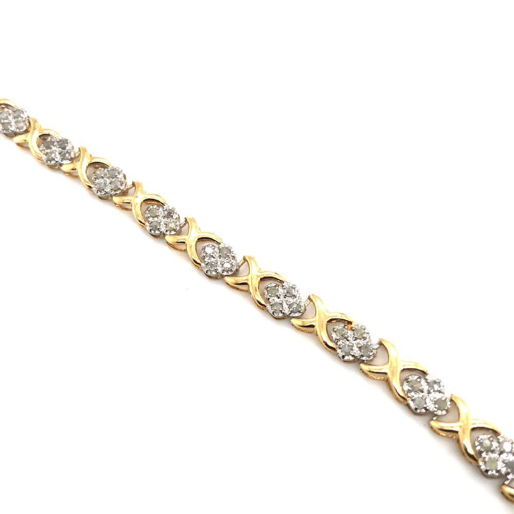 10k Yellow Gold Diamond Tennis Bracelet