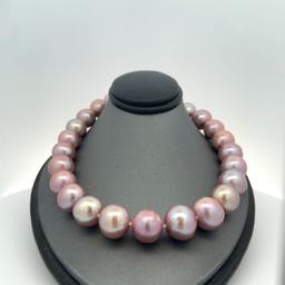 Mauve-Colored Graduated 10-13mm Large Pearl Strand