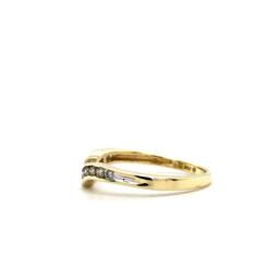 14k Yellow Gold Channel Set Diamond Chevron Ring