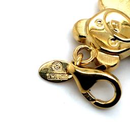 18k Yellow Gold Teddy Bear Lobster Clasp Charm Italy