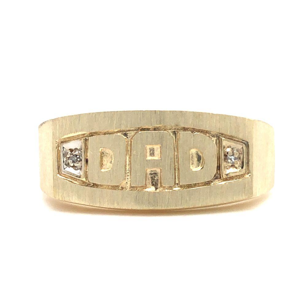 10k Yellow Gold Diamond DAD Ring Band