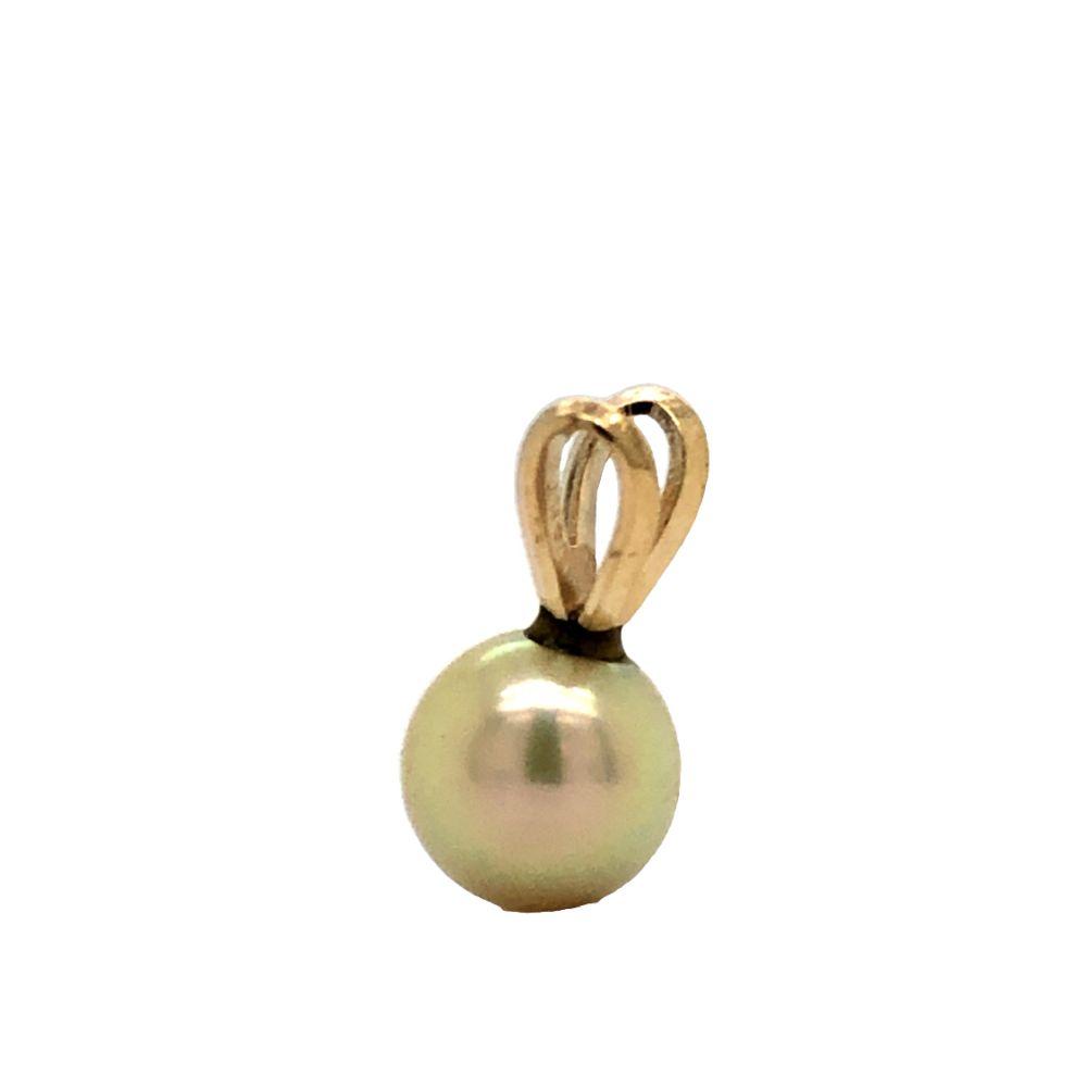 14k Yellow Gold 6mm Cultured Pearl Pendant