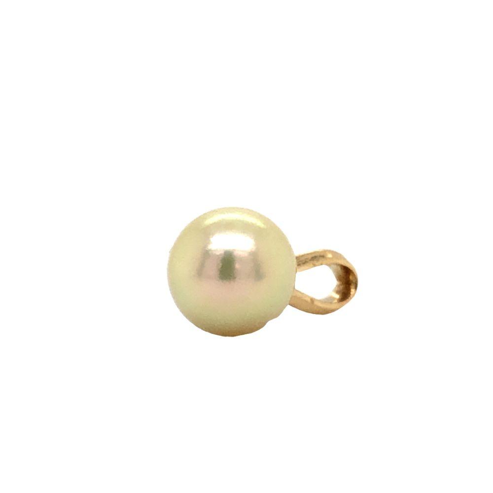 14k Yellow Gold 6mm Cultured Pearl Pendant