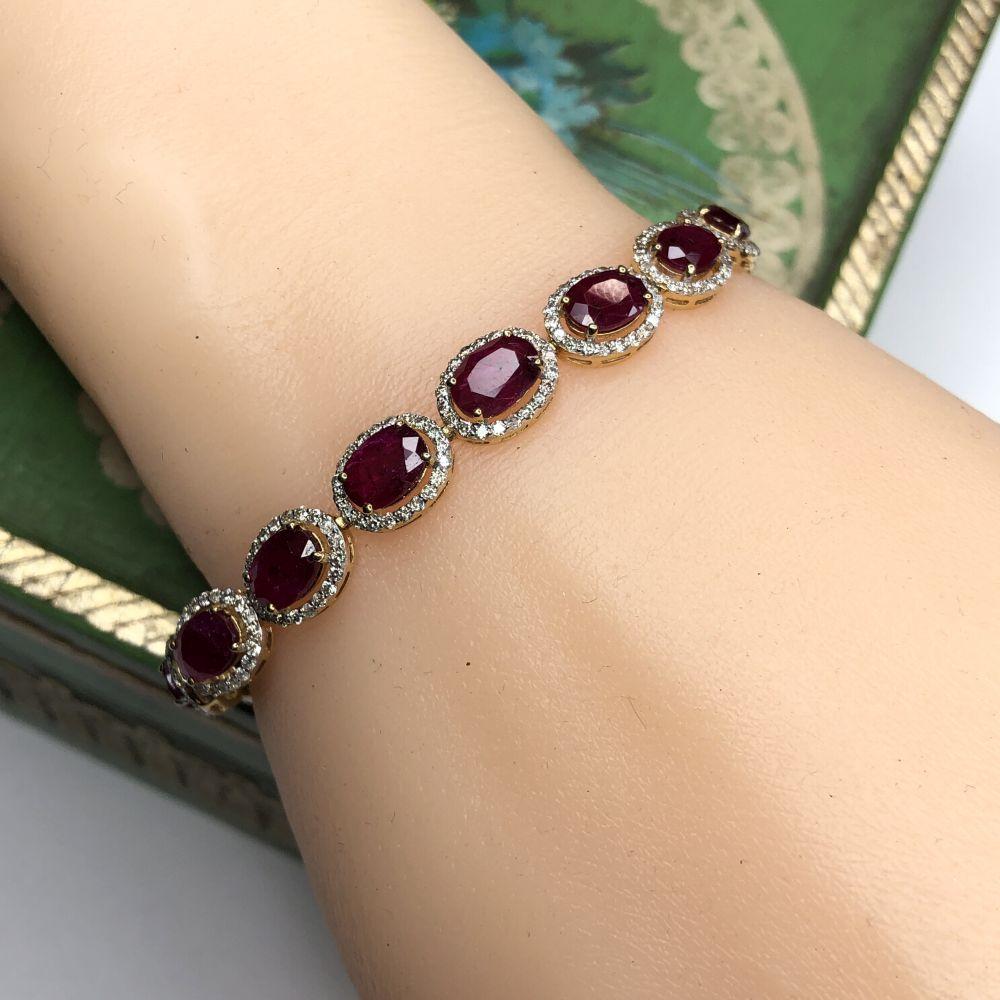 Oscar Friedman Ruby and Diamond Eternity Bracelet