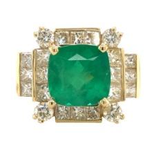GIA Certified Colombian Emerald & Diamond Ring