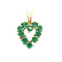 14k Yellow Gold Emerald Heart Pendant