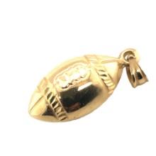 14k Yellow Gold Football Charm Pendant