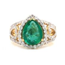 GIA Burmese Ruby and Diamond Ring PLT