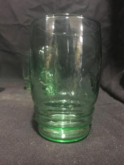 Set of Green Libbey Glasses