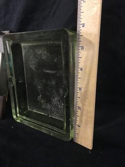 Depression Glass Ash Tray With Stand
