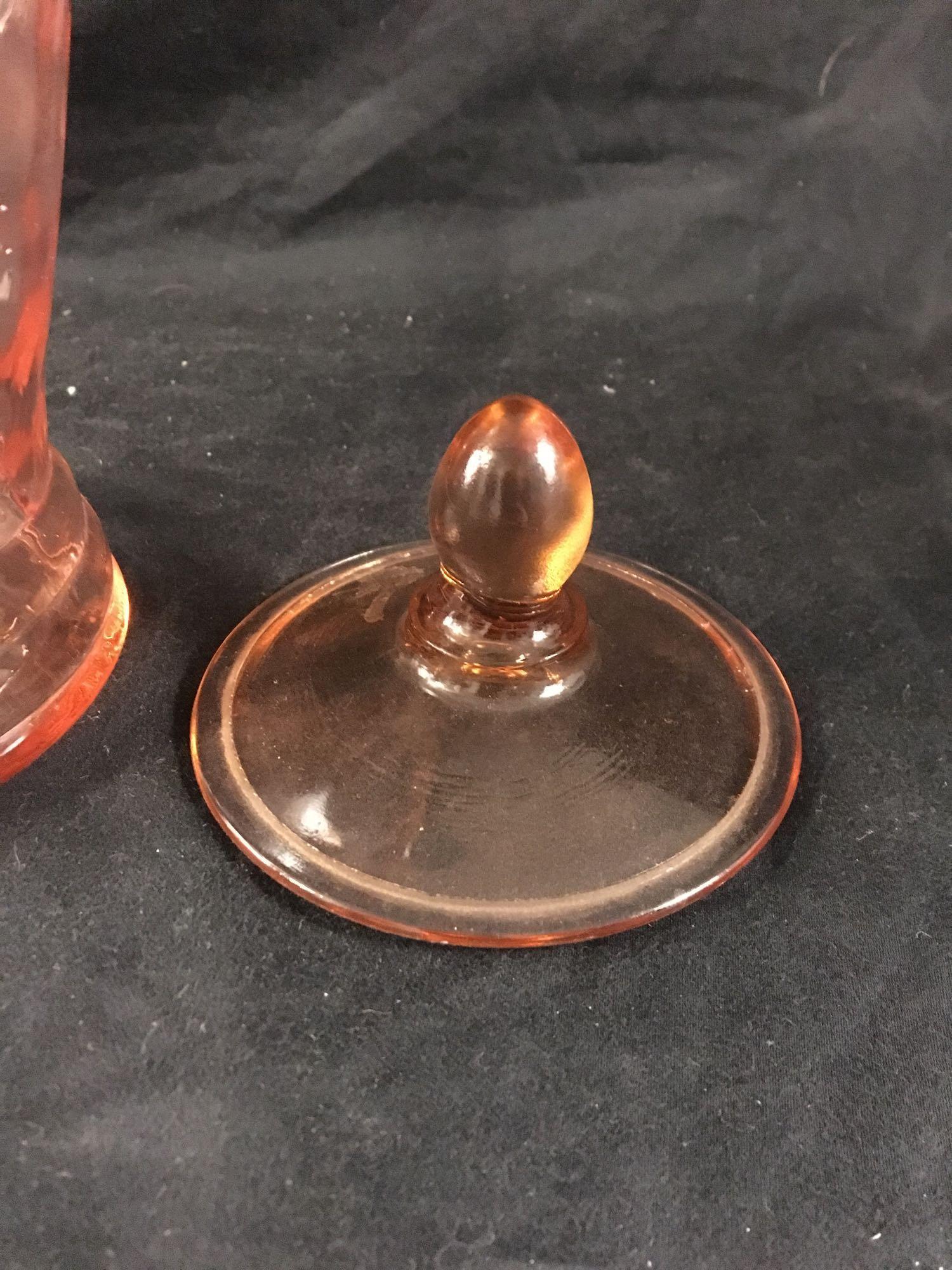 Beautiful Pink Depression Glass Pitcher With Lid