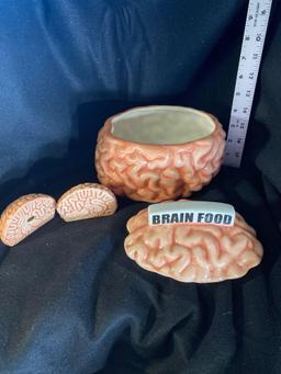 Brain Food Cookie Jar With Matching Shakers