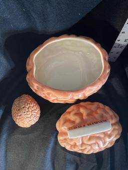 Brain Food Cookie Jar With Matching Shakers