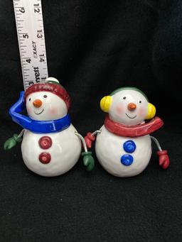 Three Sets Of Shakers Snowman Wire Arms/Snowman With Star&Bird/Snowman&Reindeer