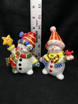 Three Sets Of Shakers Snowman Wire Arms/Snowman With Star&Bird/Snowman&Reindeer