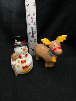 Three Sets Of Shakers Snowman Wire Arms/Snowman With Star&Bird/Snowman&Reindeer