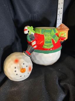 Hallmark Crooked Head Snowman Cookie Jar