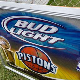 Large 2004 Detroit Pistons Bud Light Bar Mirror