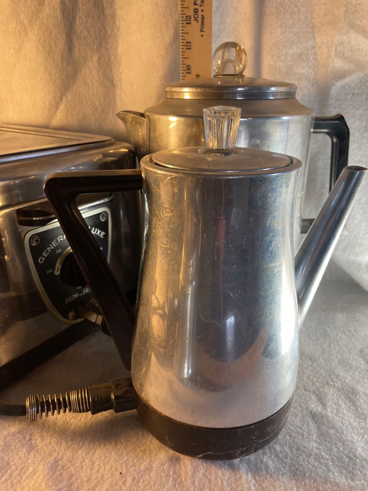 Vtg Deep Fryer, Percolators and Misc