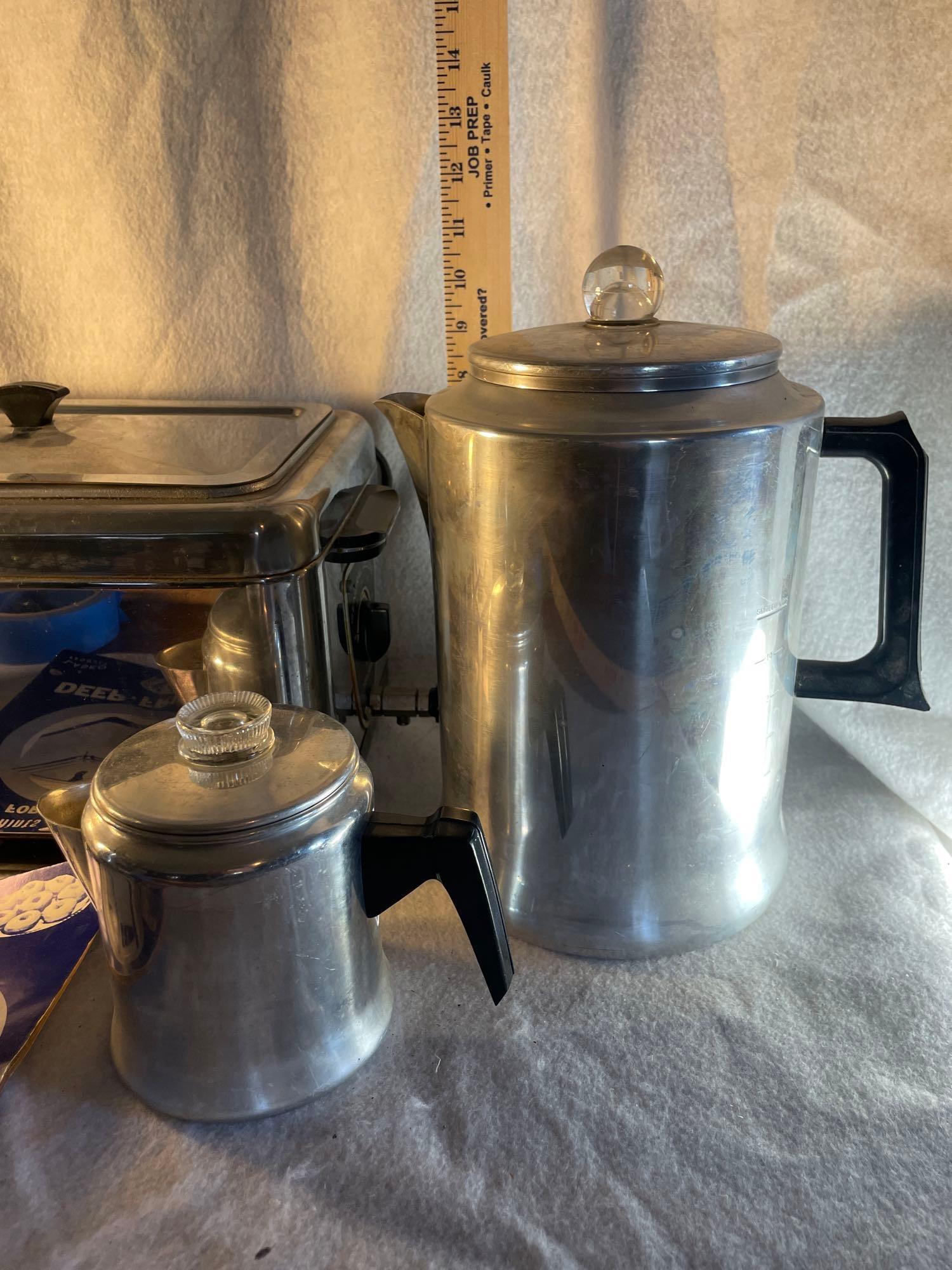 Vtg Deep Fryer, Percolators and Misc