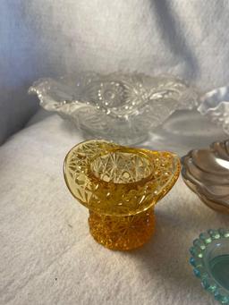 Misc Vtg Candy Dishes, Bowls, Salt Dips, Hats