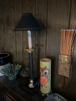 Assorted Collectibles On Mantle