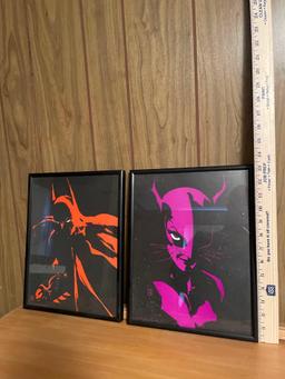 Framed Batman and Catwoman Wall Decor