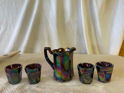 Mosser Amethyst Carnival Pitcher Set