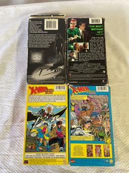 X-Men, Spider-Man, and Batman VHS Movies