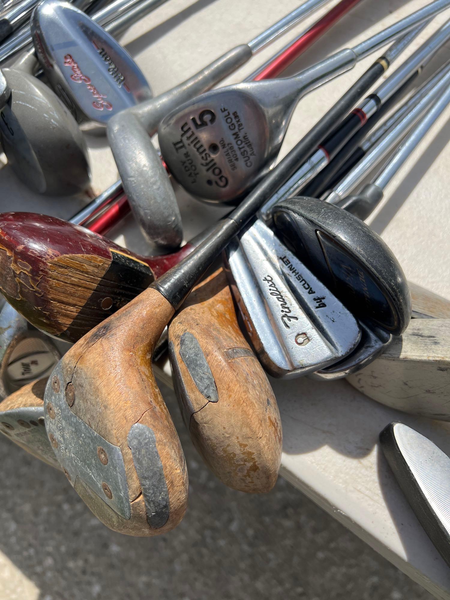 huge miscellaneous lot of golf clubs